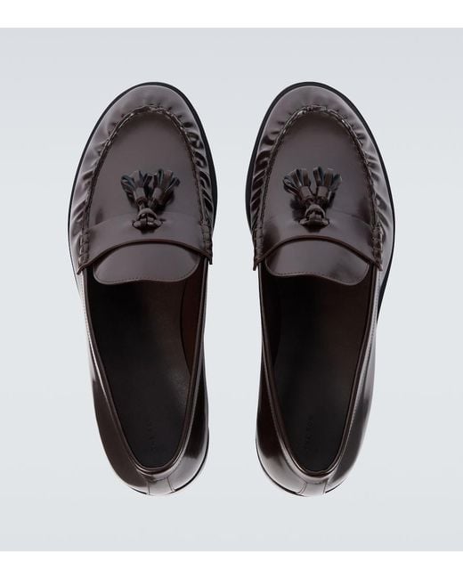The Row Black Classic Leather Loafers for men