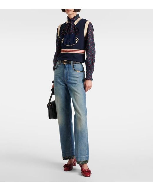 Valentino Blue Pullunder Chez Aus Baumwolle