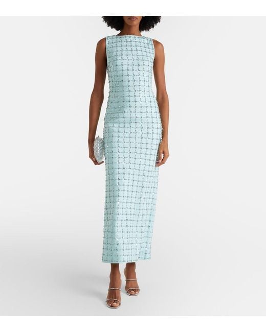 Jonathan Simkhai Blue Sequined Maxi Dress