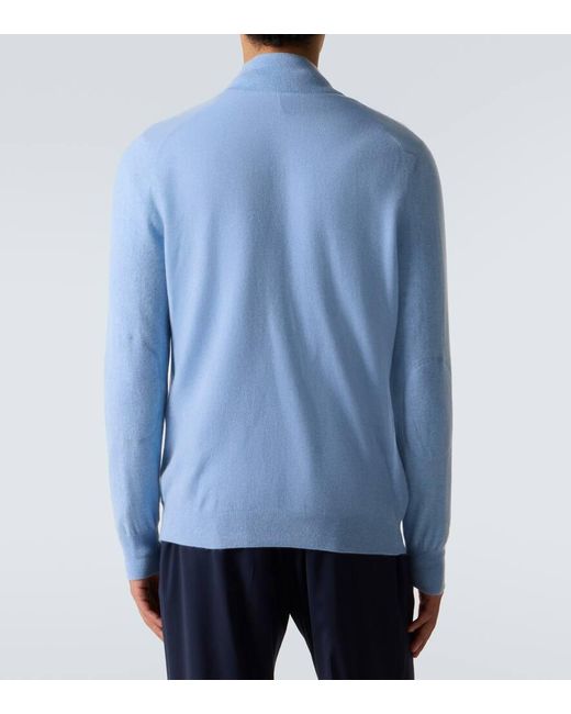 arch4 Blue Mr Fenchurch Cashmere Half-Zip Sweater for men