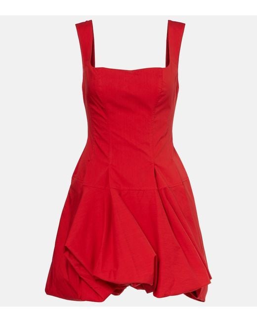 Jonathan Simkhai Red Juni Cotton-Blend Poplin Minidress