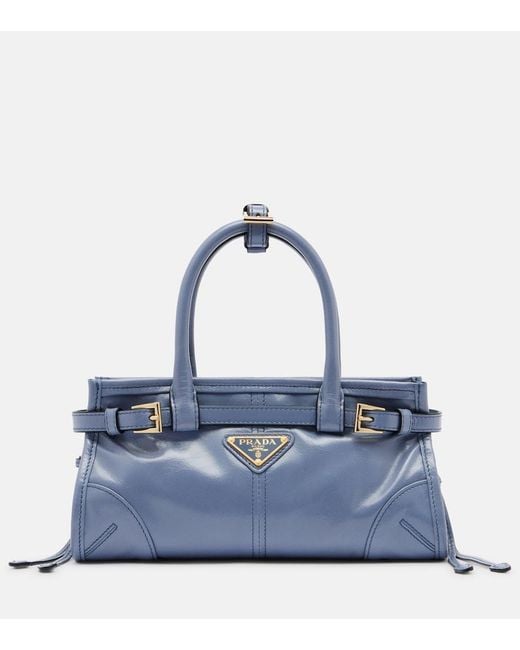 Prada Blue Bonnie Mini Leather Top-Handle Bag