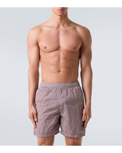 Stone Island Pink Compass Swim Trunks for men