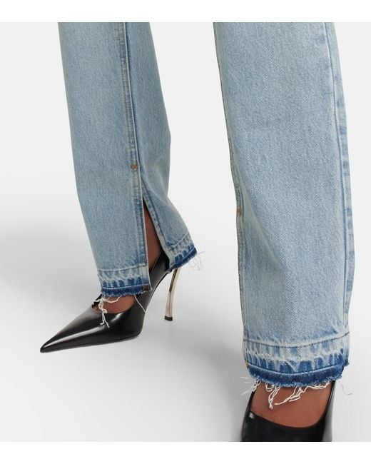 Re/done Blue High-Rise Bootcut Jeans