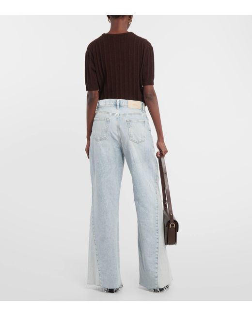 7 For All Mankind Blue Zoey High-rise Wide-leg Jeans