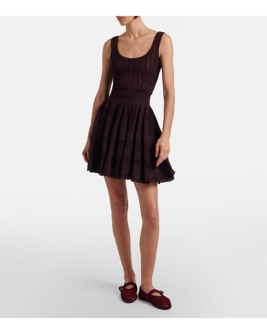 Alaïa Red Satin Cord Mary Jane Flats