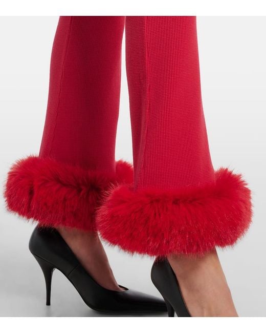 Balenciaga Red Low-Rise Cotton Capri Pants