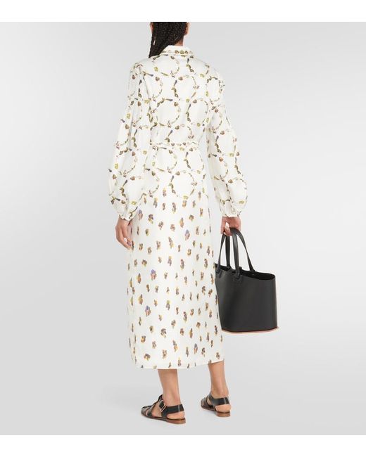 Gabriela Hearst White Mauri Printed Silk Twill Maxi Dress