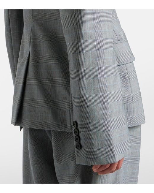Givenchy Gray Checked Wool Jacket