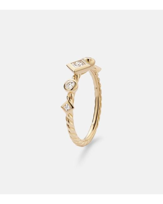 David Yurman White Cable Collectibles Cable 18Kt Ring With Diamonds