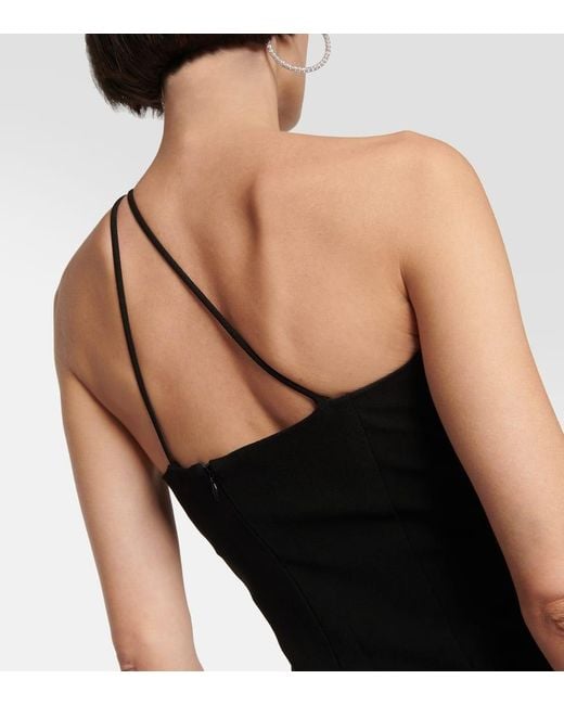 Monot Black One-shoulder Cutout Gown