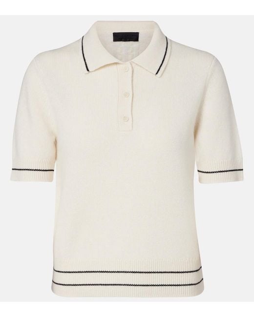 Nili Lotan White Carline Cashmere Polo Sweater