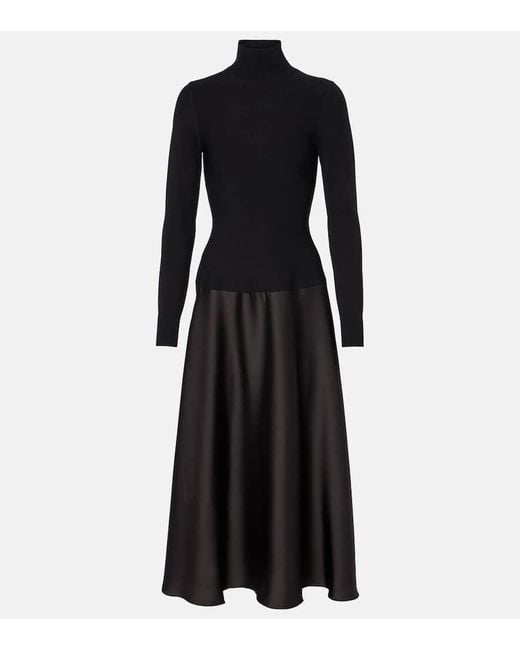 Robe Midi Frances En Satin Jonathan Simkhai en coloris Black