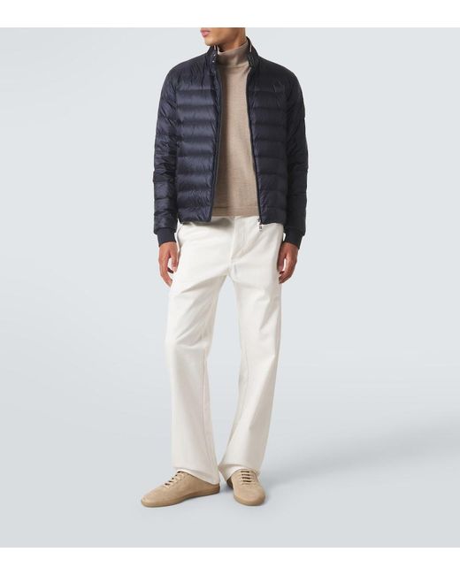 Moncler Blue Quilted Down Jacket for men