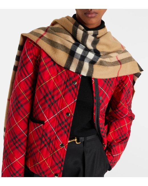 Burberry Natural Check Cashmere Scarf