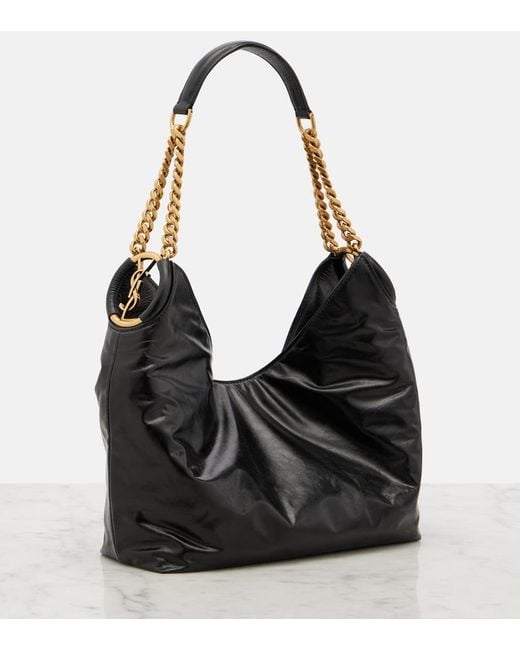 Saint Laurent Black Hortense Small Leather Shoulder Bag