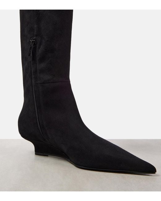 Totême Black Sharp 40 Suede Knee-High Boots