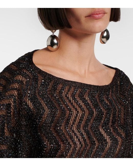 Missoni Black Zigzag Sequined Top