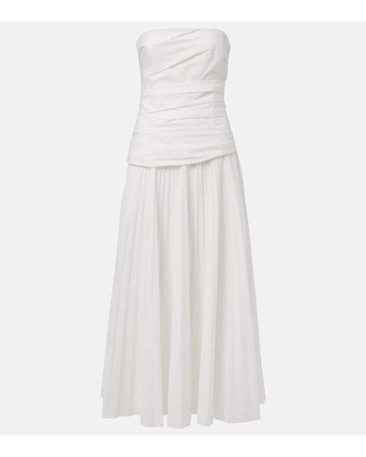 Jonathan Simkhai Women's White Arie Strapless Cotton-Blend Midi Dress