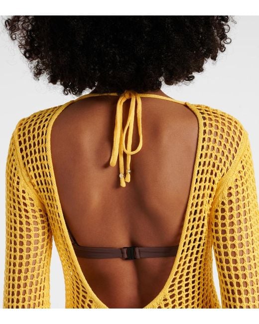Bananhot Yellow Serena Crochet Minidress