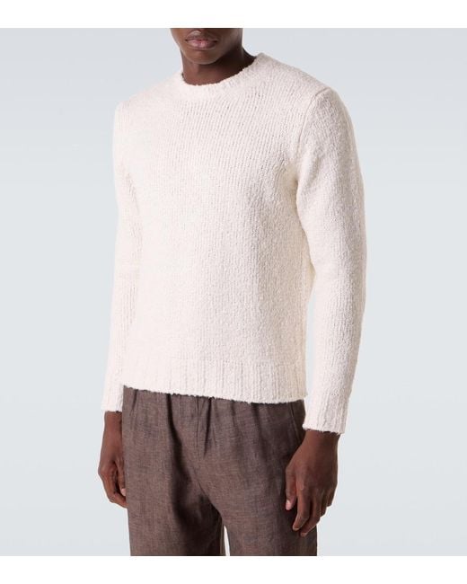 Saman Amel White Gio Silk Sweater for men
