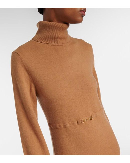 Rixo Brown Elliette Wool And Cashmere Midi Dress