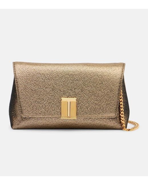 Tom Ford Natural Nobile Small Metallic Clutch