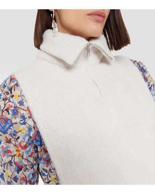 Isabel Marant White Milie High-Neck Sweater Vest