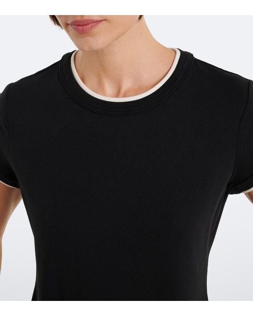 Veronica Beard Black Devin Cotton-Blend T-Shirt