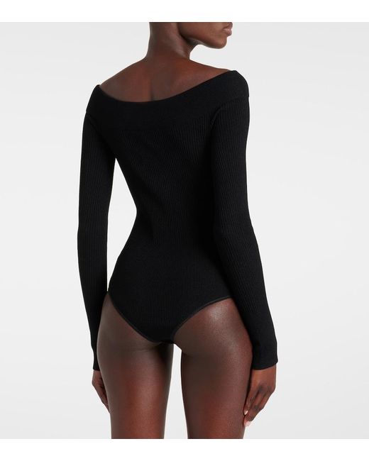 Alaïa Black Ribbed Bodysuit