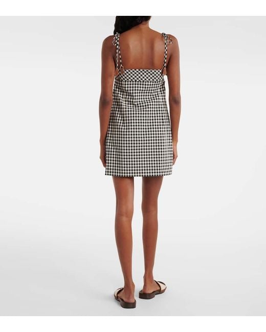 Robe Gingham En Coton Miu Miu en coloris Black