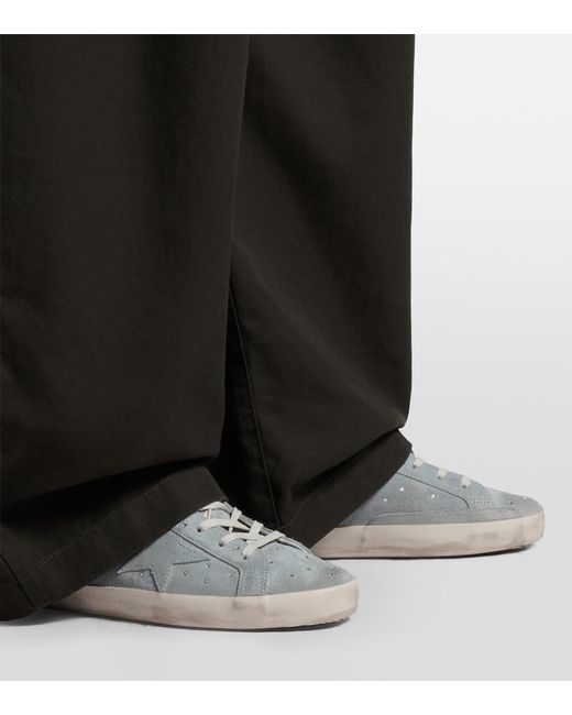 Golden Goose Deluxe Brand White Super-Star Embellished Suede Sneakers