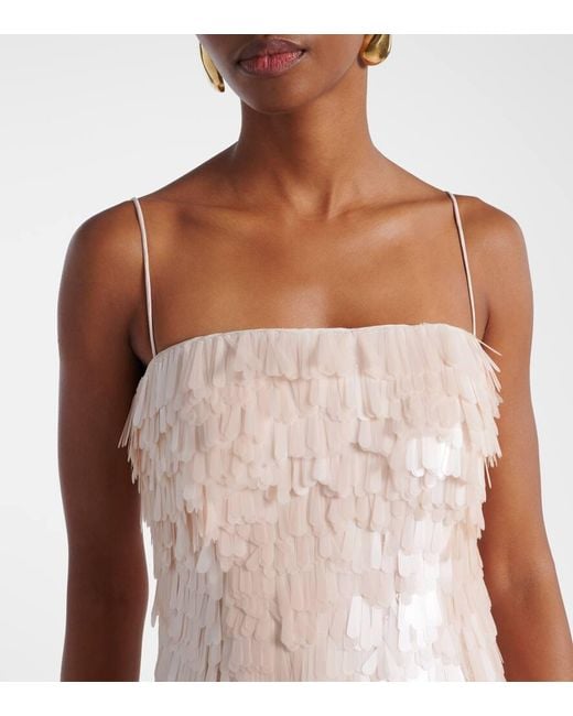 Abito Lungo Maxine Con Paillettes di Jonathan Simkhai in Natural
