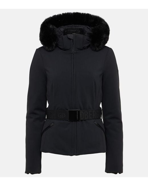 Goldbergh Black Hida Faux Fur-Trimmed Ski Jacket