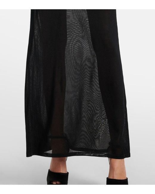 Vestido Lencero De Jersey Saint Laurent de color Black