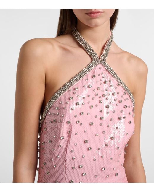 Rebecca Vallance Pink Verzierte Robe Lydia