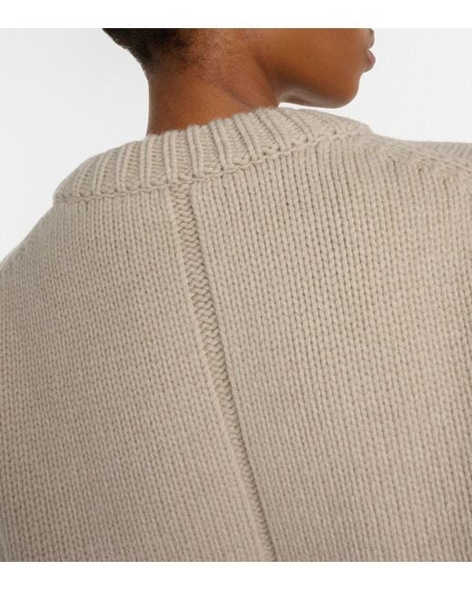 The Row White Ophelia Wool And Cashmere Sweater