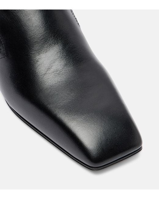 Christen Black Classic Square Leather Loafers