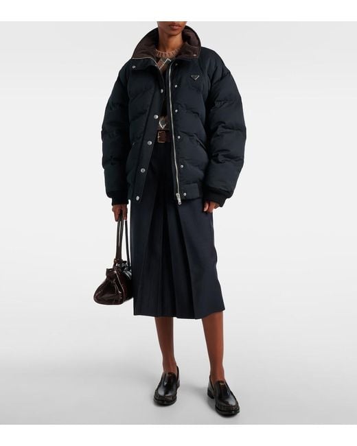 Prada Blue Logo Down Jacket