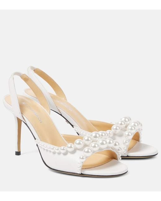 Sandales Sirene En Cuir A Ornements Mach & Mach en coloris Metallic