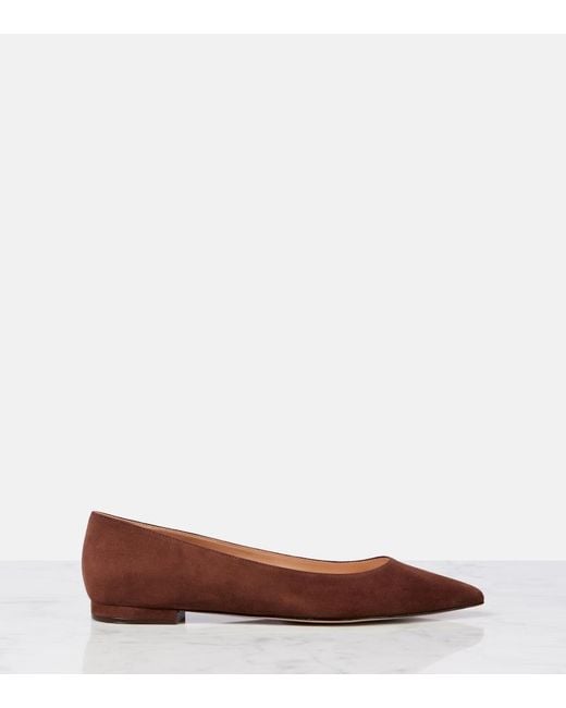 Gianvito Rossi Brown Gianvito Suede Ballet Flats