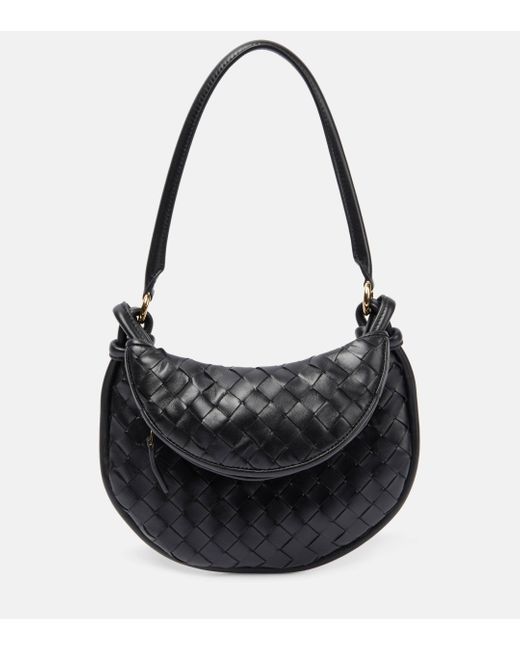 Bottega Veneta Black Gemelli Small Leather Shoulder Bag