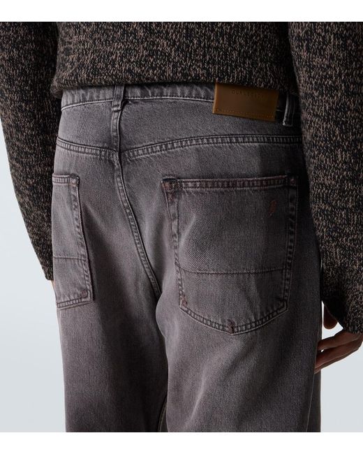 Our Legacy Gray Third Cut Distressed Wide-Leg Jeans for men
