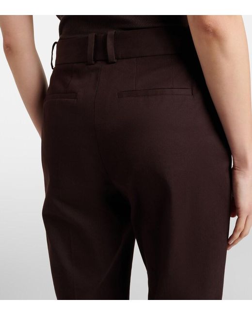 Joseph Brown Cotton-Blend Straight Pants
