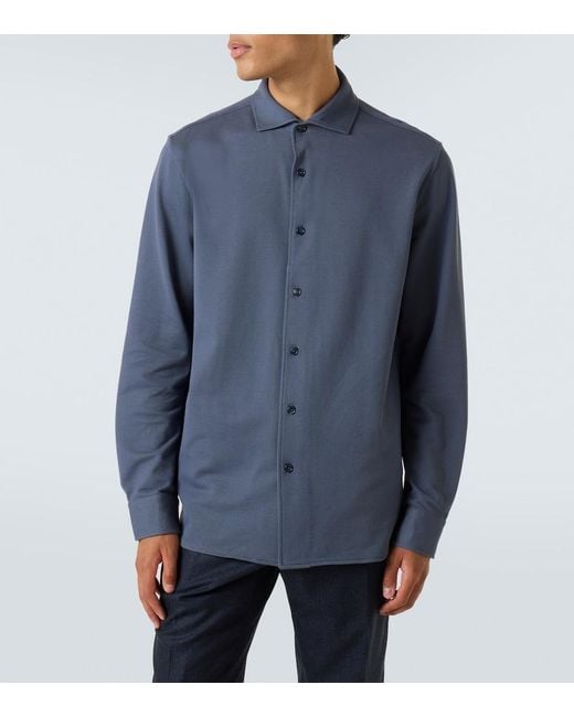 Camisa De Algodon Brioni de hombre de color Blue