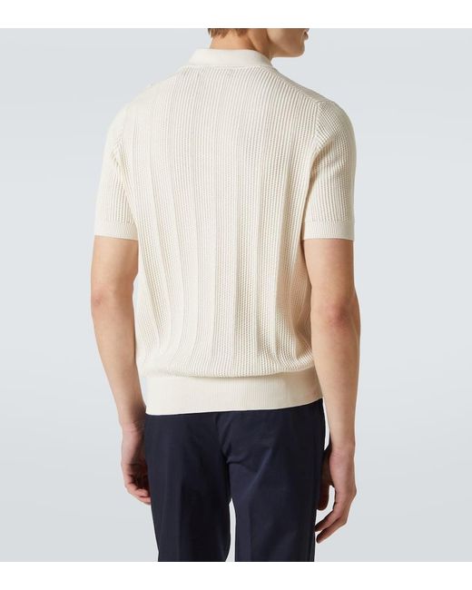 Polo En Punto De Algodon Brunello Cucinelli de hombre de color White