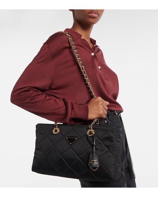 Prada Black Re-Edition 1995 Chaine Re-Nylon Medium Shoulder Bag