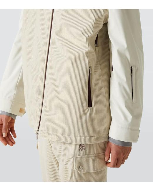 Brunello Cucinelli Skijacke Mit Cord in Natural für Herren
