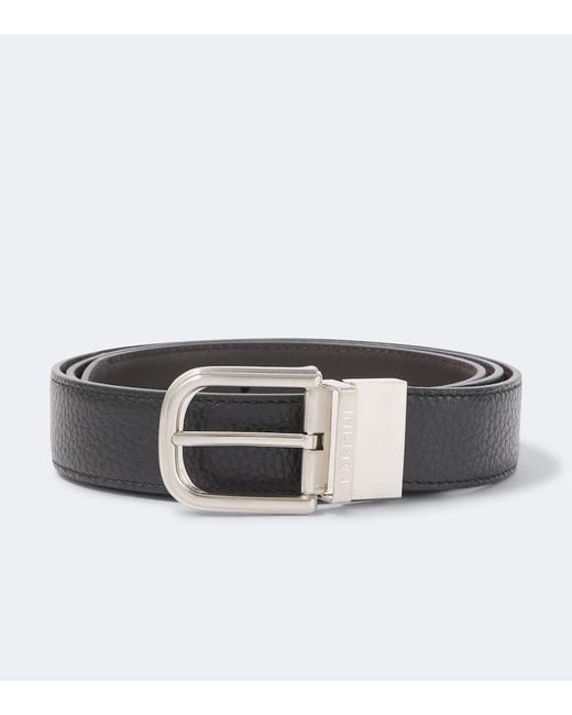 Lardini Black Leather Belt for men