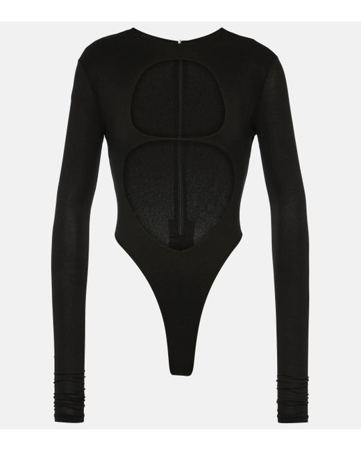 LAQUAN SMITH Black Cutout Bodysuit